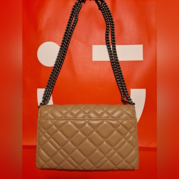 Kurt Geiger Brixton Tan Quilted Leather Wallet on Chain Crossbody Shoulder Bag - Picture 3 of 15
